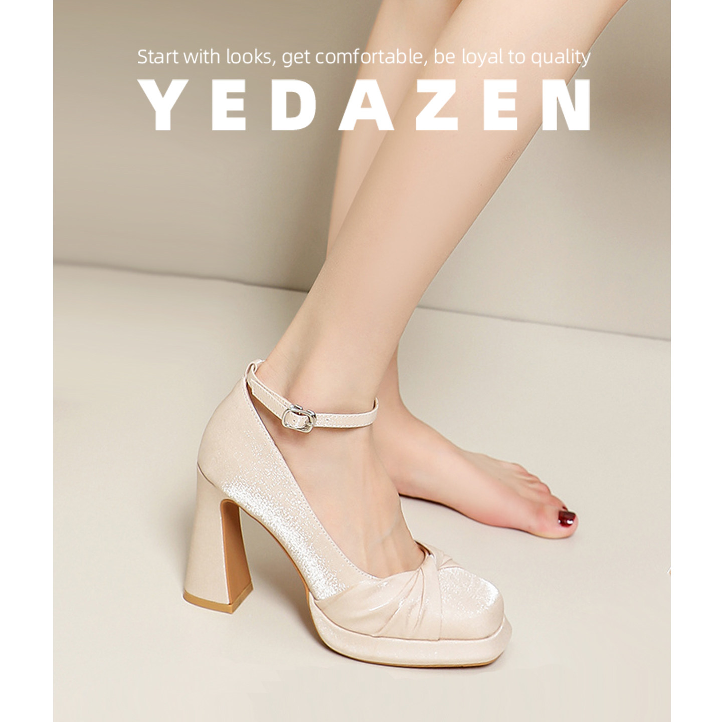 厚底玛丽珍超高跟鞋不累脚婚鞋新娘鞋女2026新款一字扣带粗跟单鞋