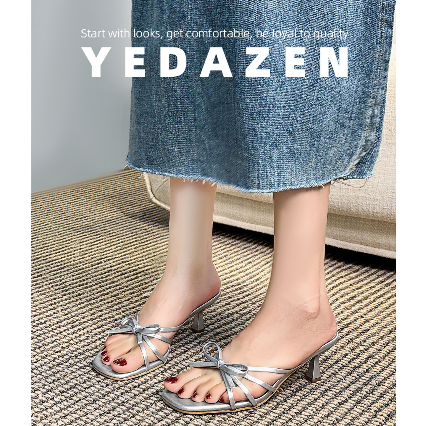 绝美蝴蝶结外穿凉鞋女2026新款夏季粗跟高跟鞋不累脚巨好看的凉拖