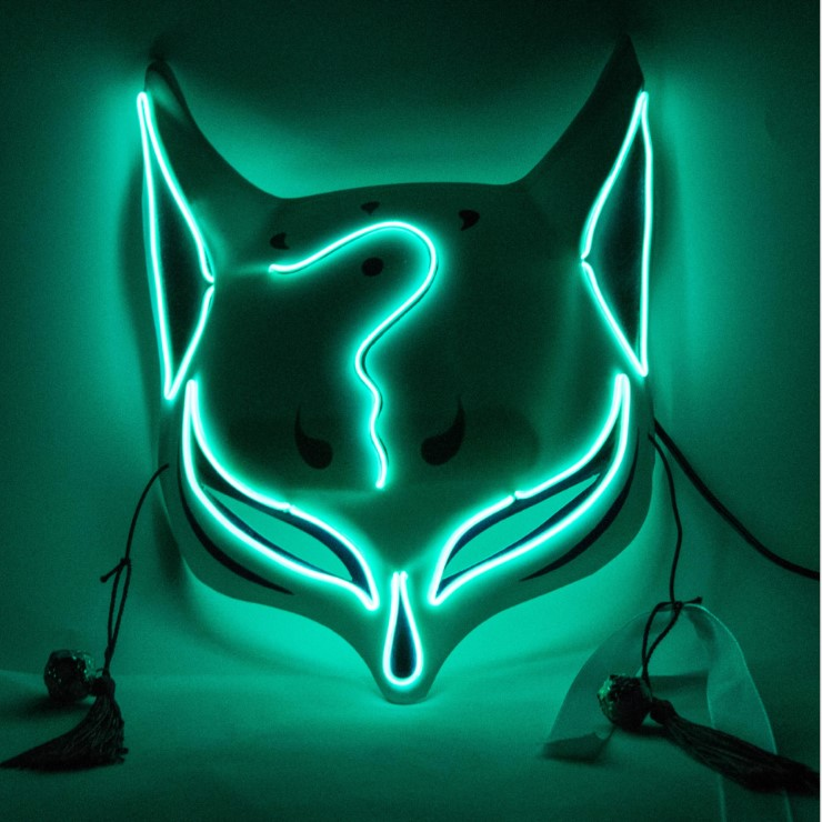 离人愁狐狸阴阳师面具 发光万圣节抖音狂欢夜鬼舞假面 阴阳师面具