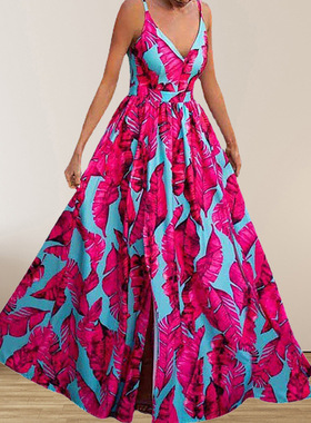 2025Fashion women party dresses ladies shirt dress印花连衣裙