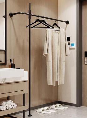 全新酒店不锈钢电镀黑钛挂衣架晾衣架酒店宾馆浴室挂衣杆小型衣帽