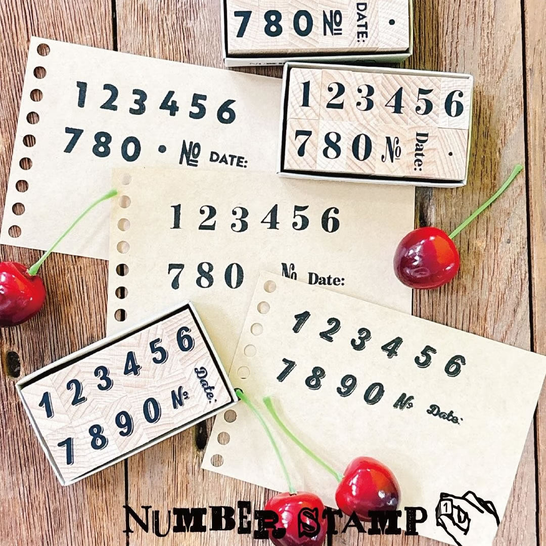 日本KODOMO NO KAO复古字体木头印章数字明朝体黑体斜体