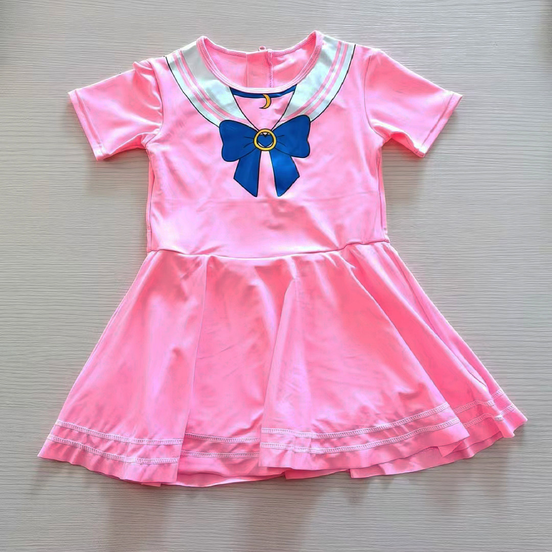 微瑕疵!女童夏季网红同款美少女战士短款连衣裙女洋气儿童泳装