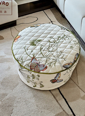 巴芙洛圆坐墩可拆洗25cm高海绵垫定制刺绣休闲凳蒲团懒人地毯坐垫