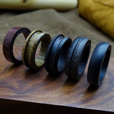 戒指半成品檀木diy情侣