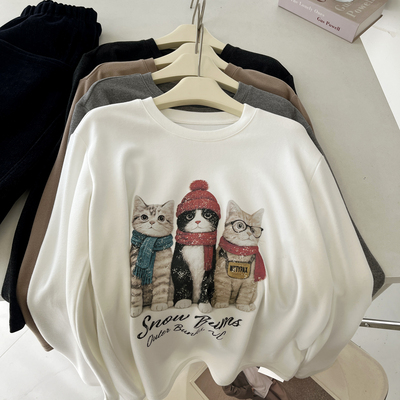 “呆萌围巾小猫咪”双面暖绒