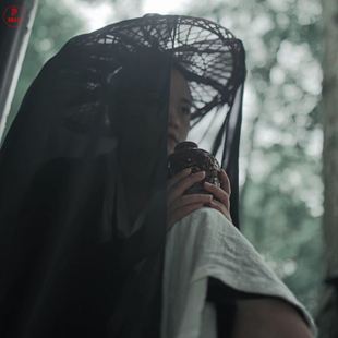 古风斗笠带纱cosplay帽古装武侠汉服仙男侠客幕篱防晒女蓑衣