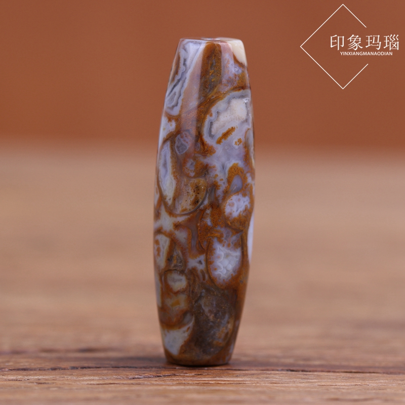 一物一图 天然原矿 蜗牛石玛瑙老旷料 天珠 勒子 桶珠 散珠