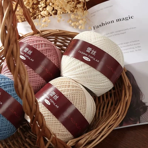 Кружевные хлопковые шелковые нитки, хлопковая нить, набор материалов, кукла, свитер, крючок для вязания, 6 размер, DIY