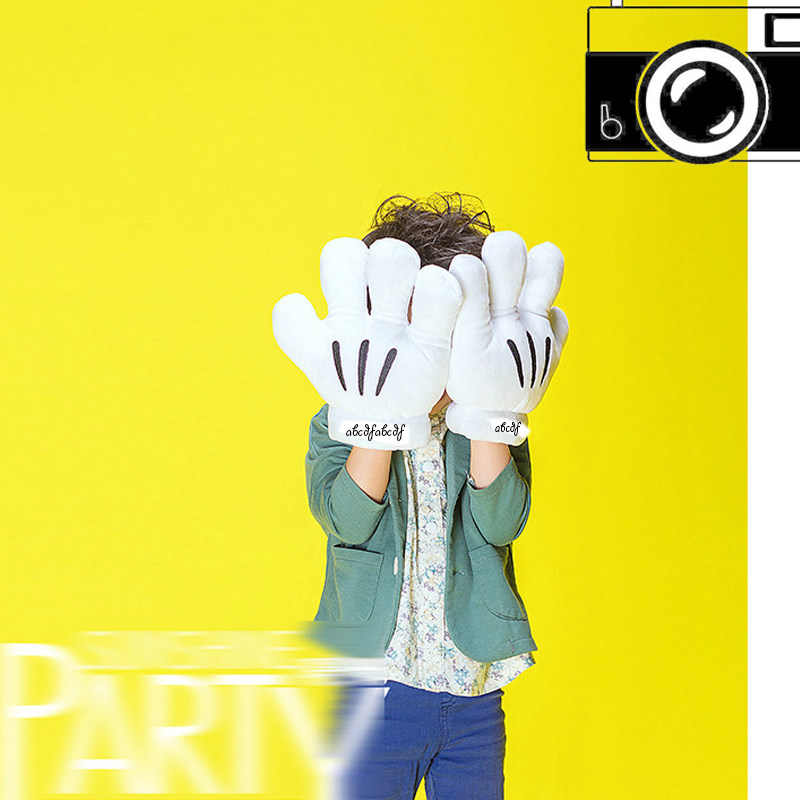 创意卡通儿童摄影米奇手套主题拍照米老鼠手套粉色充气火烈鸟道具