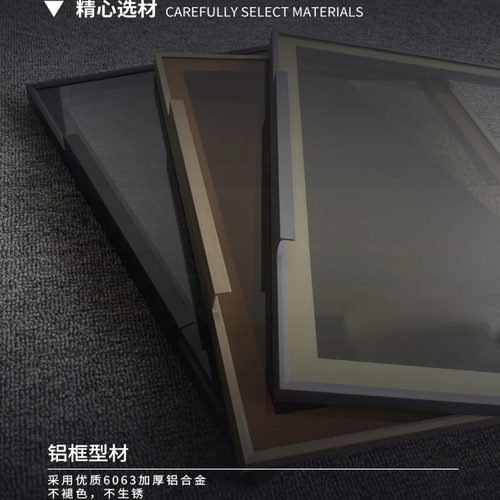 河南洛阳定制极窄全铝透明玻璃酒柜门书柜橱柜展示柜衣帽间玻璃门