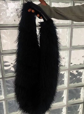 高版Our Legacy23FW人造滩羊毛长款高级感仿皮草手提包单肩斜挎包