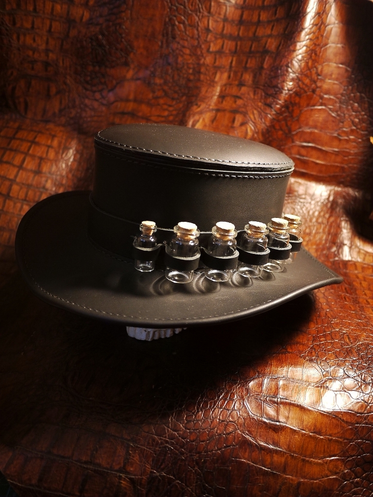 中世纪瘟疫医生风格帽子手工定制头层牛皮复古礼帽搭配鸟嘴面具