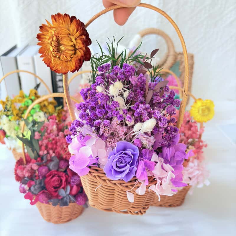 永生花花篮手工diy材料包创意