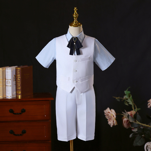 男童礼服夏季短袖朗诵演讲学生合唱表演男孩主持人钢琴演出服六一