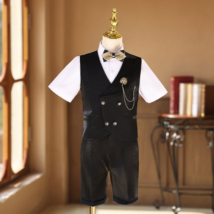 男童礼服高端英伦风走秀朗诵歌唱表演生日男孩主持人钢琴演出服夏