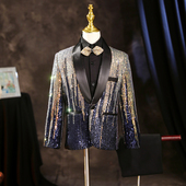 男童西装 模特走秀亮片潮服朗诵唱歌主持人礼服中大童钢琴演出西服