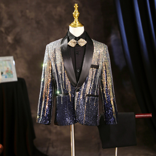 男童西装模特走秀亮片潮服朗诵唱歌主持人礼服中大童钢琴演出西服