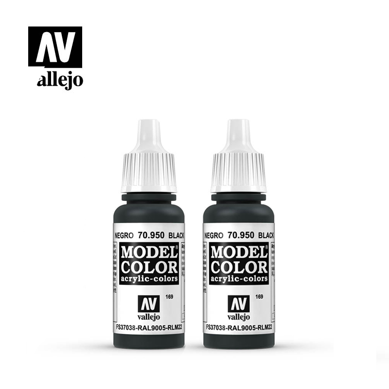 √ 英利 vallejo西班牙AV 环保水性漆 手涂系列169-170 17ml 黑色