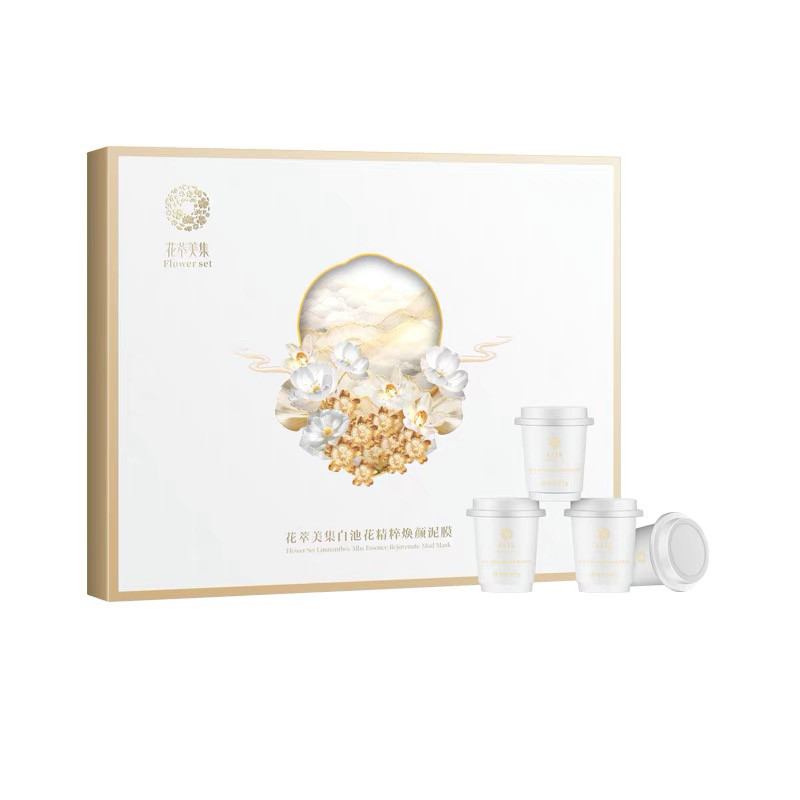 花萃美集茶花亮颜醒肤泥膜130g补水保湿提亮肤色滋养修复水洗面膜