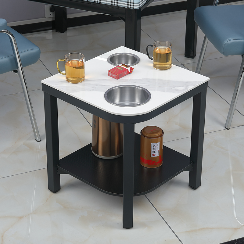 麻将机茶几茶水架岩板扇形棋牌室打牌桌小边几置物架专用茶水桌