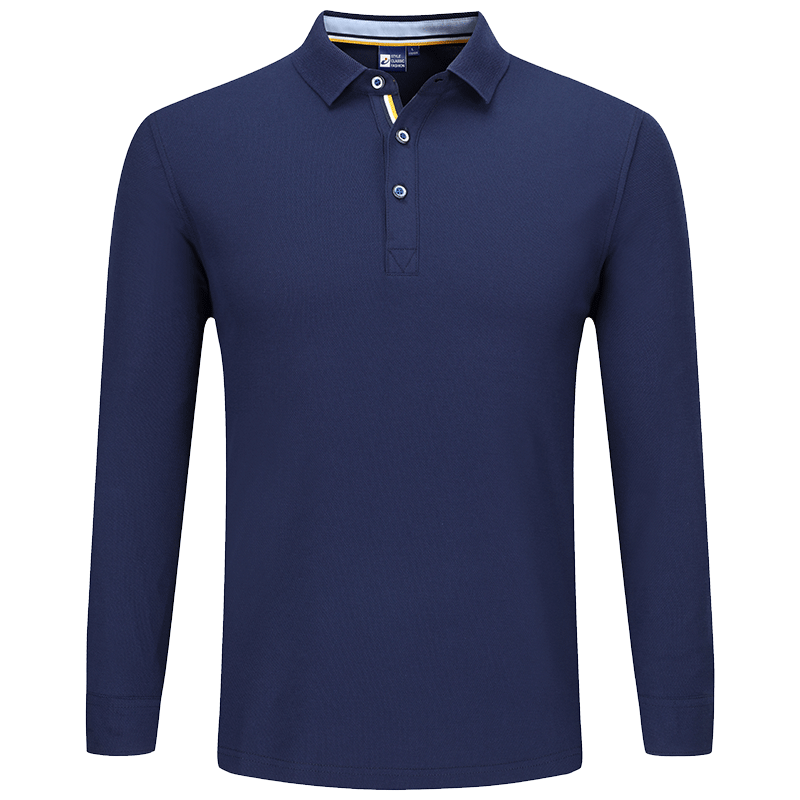 Polo衫长袖定制印logo工作服秋冬翻领个性订制教师服装t恤刺绣diy