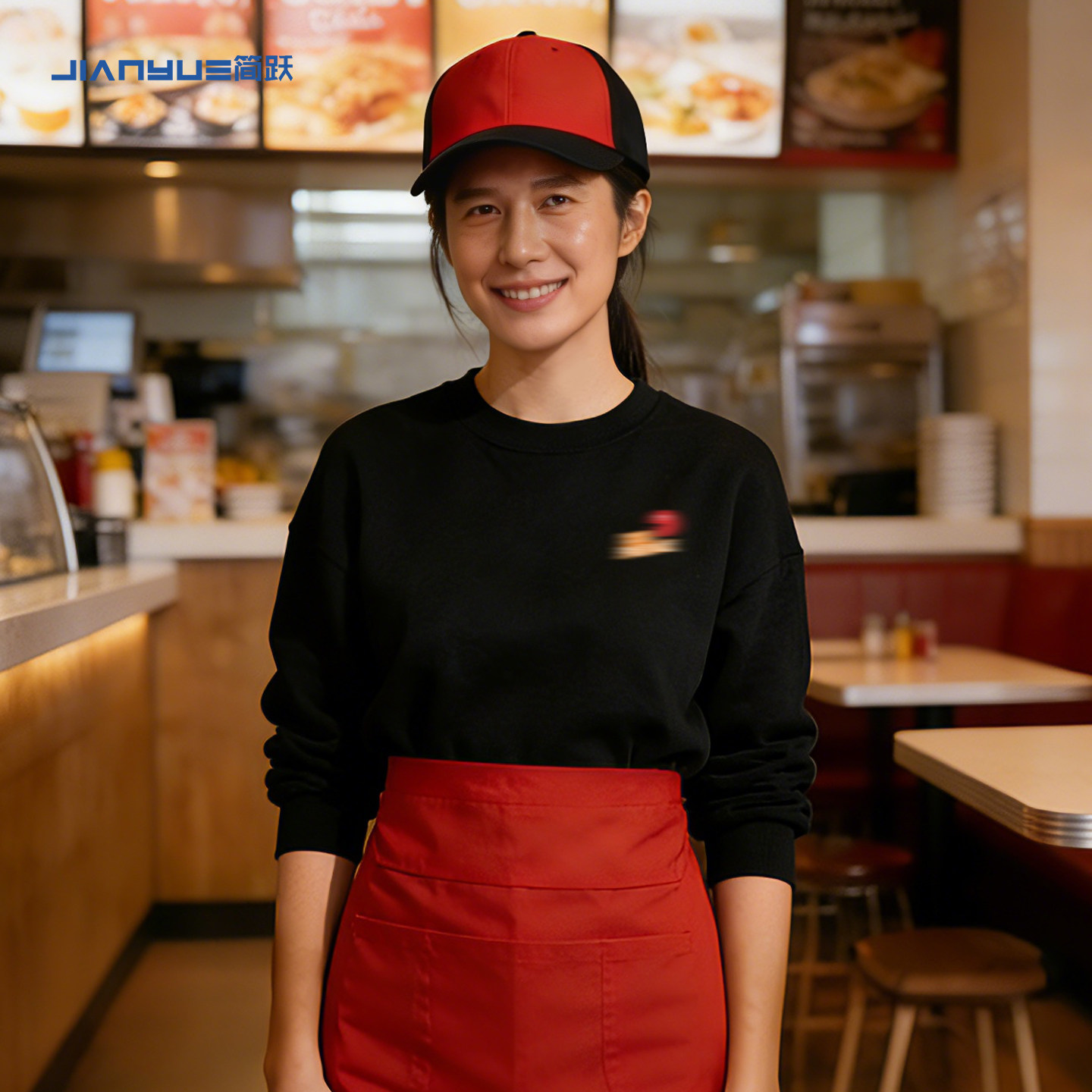小吃工服空白衣服logo需定制