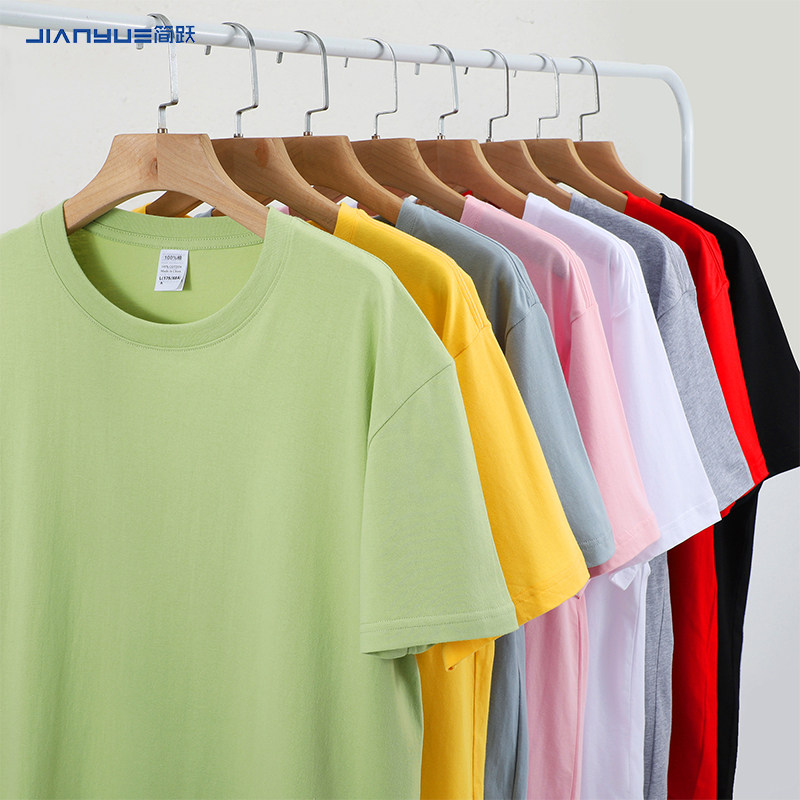 精选纯棉t恤定制工作服班服印字图片