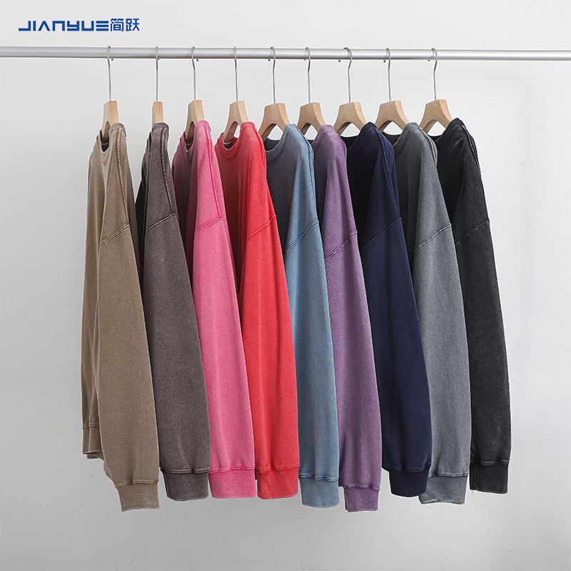 400g重磅圆领做旧卫衣定制logo字