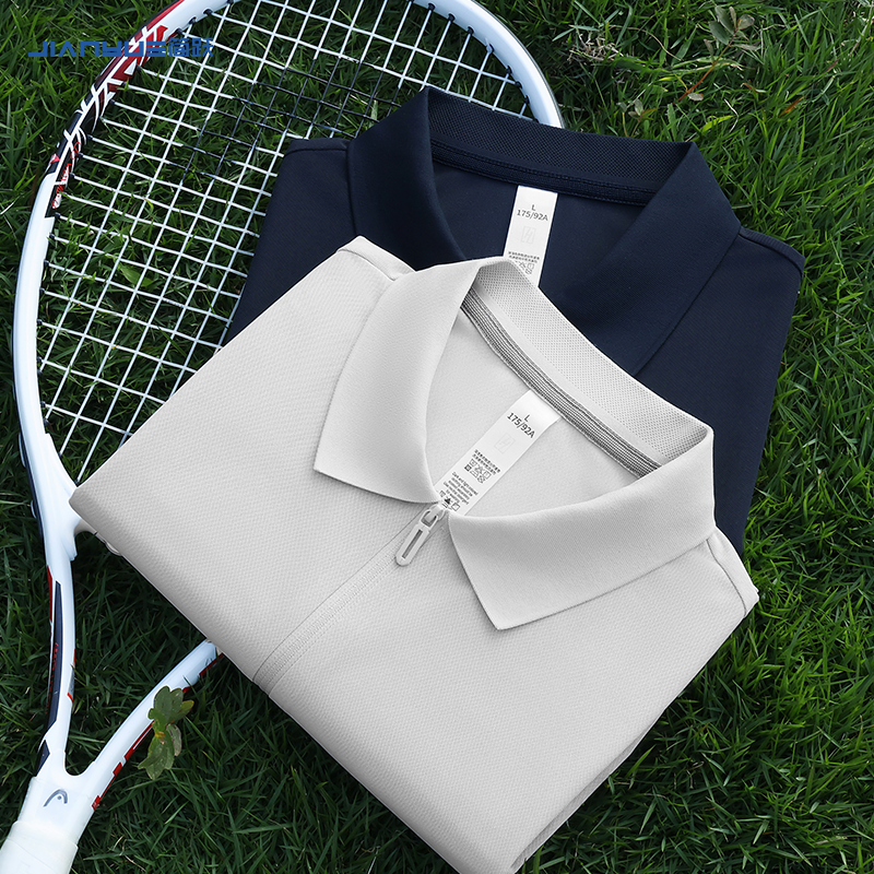 拉链polo衫定制t恤印logo工作服班服翻领短袖企业团建文化衫衣服
