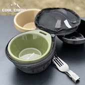 户外露营雪拉碗套装 塑料野餐餐具便携小碗彩色儿童带手柄饭碗汤碗