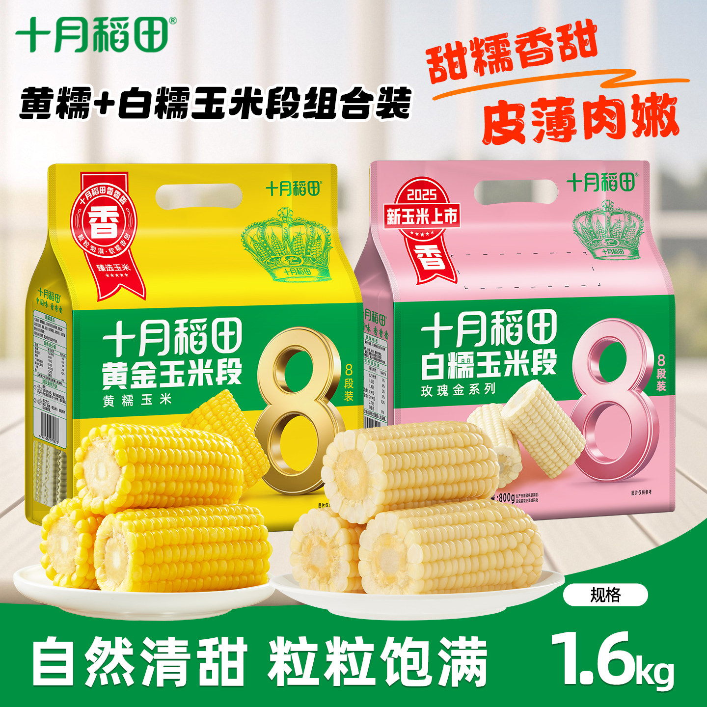 十月稻田黄糯玉米段白糯玉米段图片