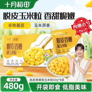 十月稻田脱皮甜玉米粒箱装独立包装低脂开袋即食宝宝零食新鲜香甜