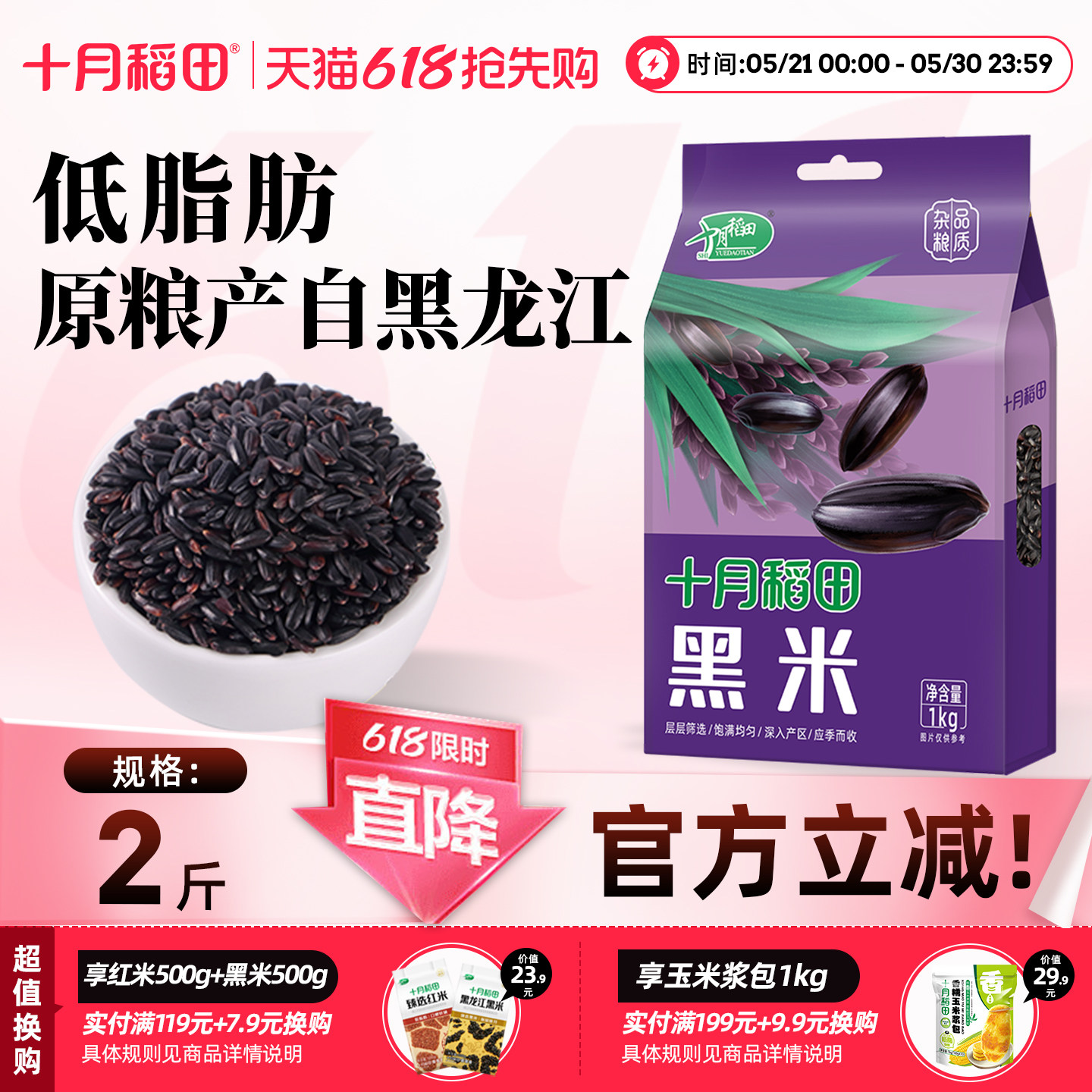 十月稻田东北黑米粗粮