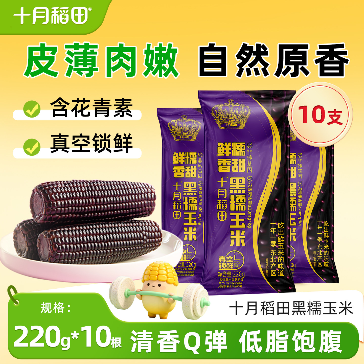 十月稻田黑糯玉米220gx10支图片