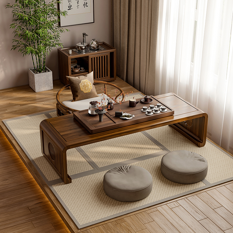 禅意榻榻米茶桌实木小矮桌