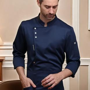 夏季厨师工作服定制长袖餐饮酒店食堂西餐厅男女烘焙后厨工作服