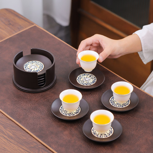 家用茶具实木杯垫茶杯托茶道配件茶艺茶垫陶瓷茶壶杯碟茶桌隔热垫