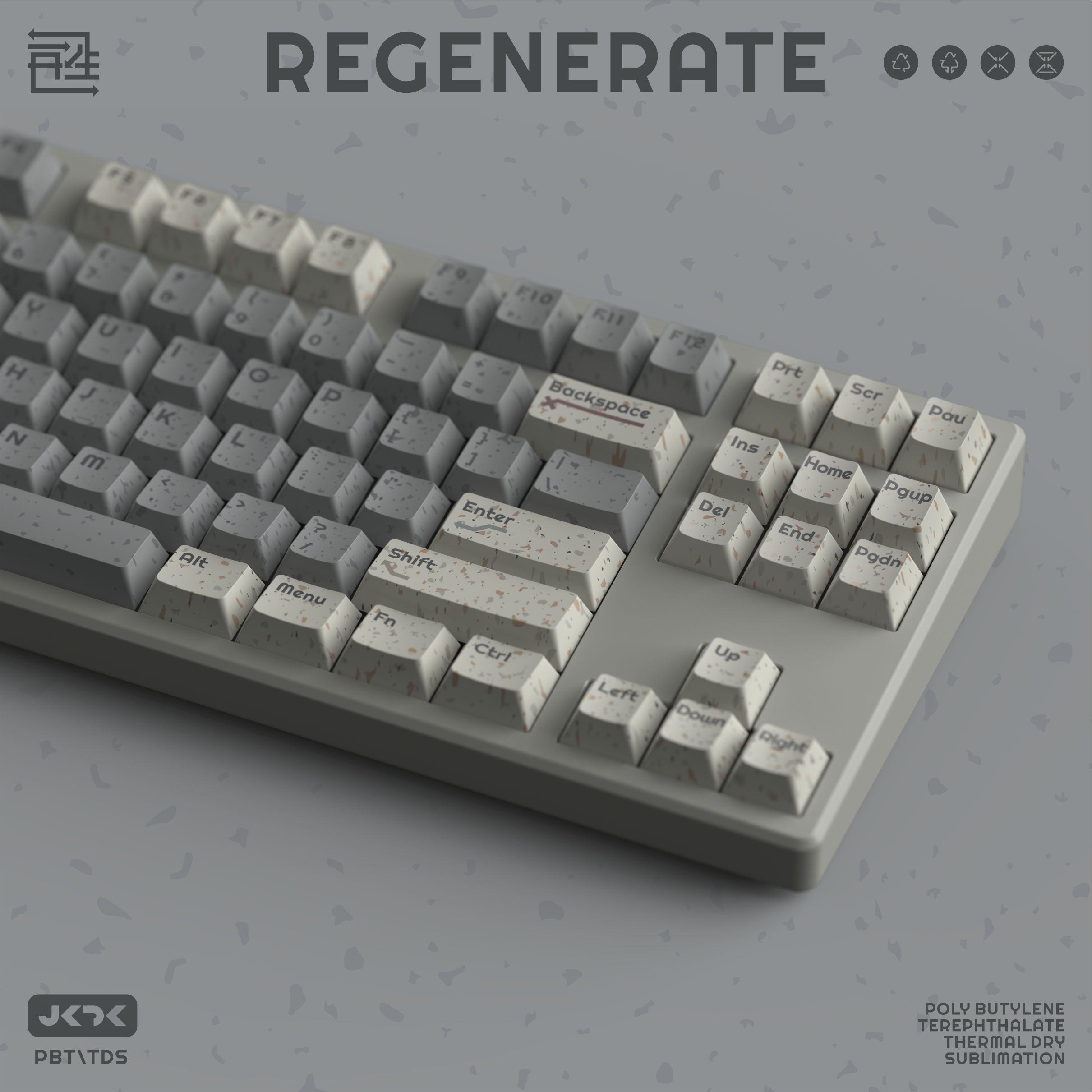 JKDK Studio 再生Regenerate PBT热升华原厂68 980 75 87 104键帽