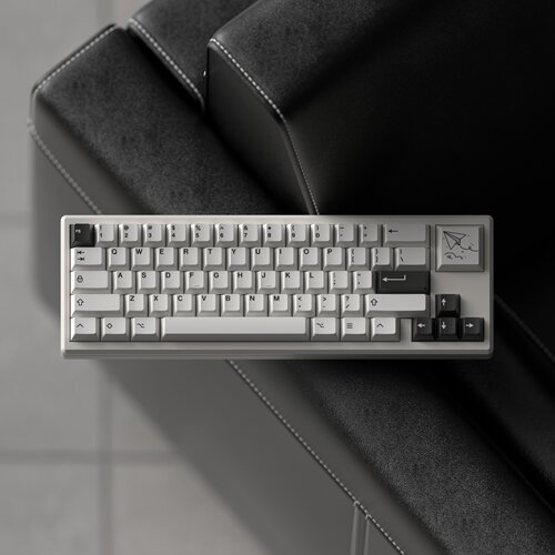 JKDKey bow白黑极简键帽热升华机械键盘原厂高度61/68/75/84/87键