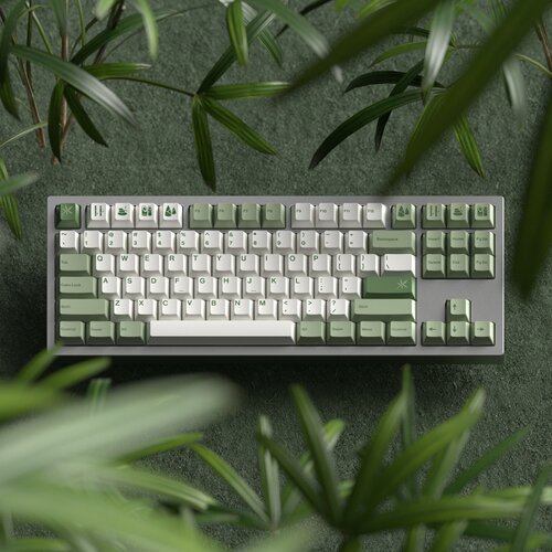 JKDK 竹林 绿色 PBT热升华 原厂高度64 68 980 75 87客制化键帽