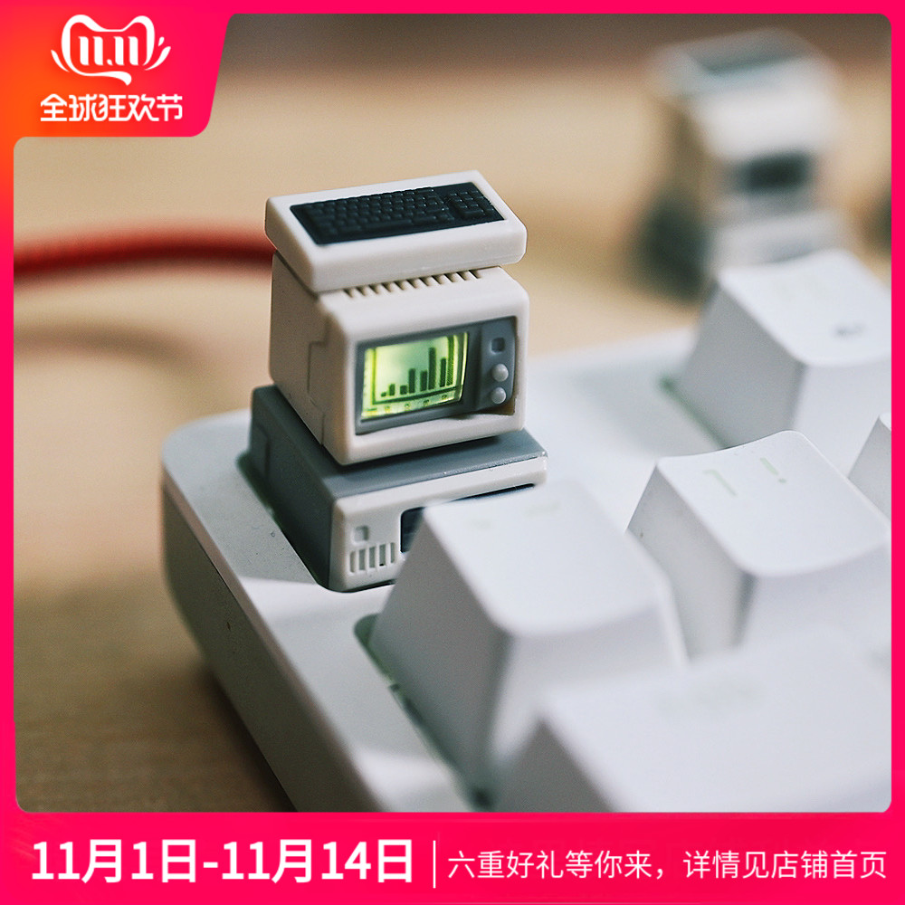 键帽馆 mac麦金塔K-02 小电视键帽复古个性透光键帽送礼机械键盘