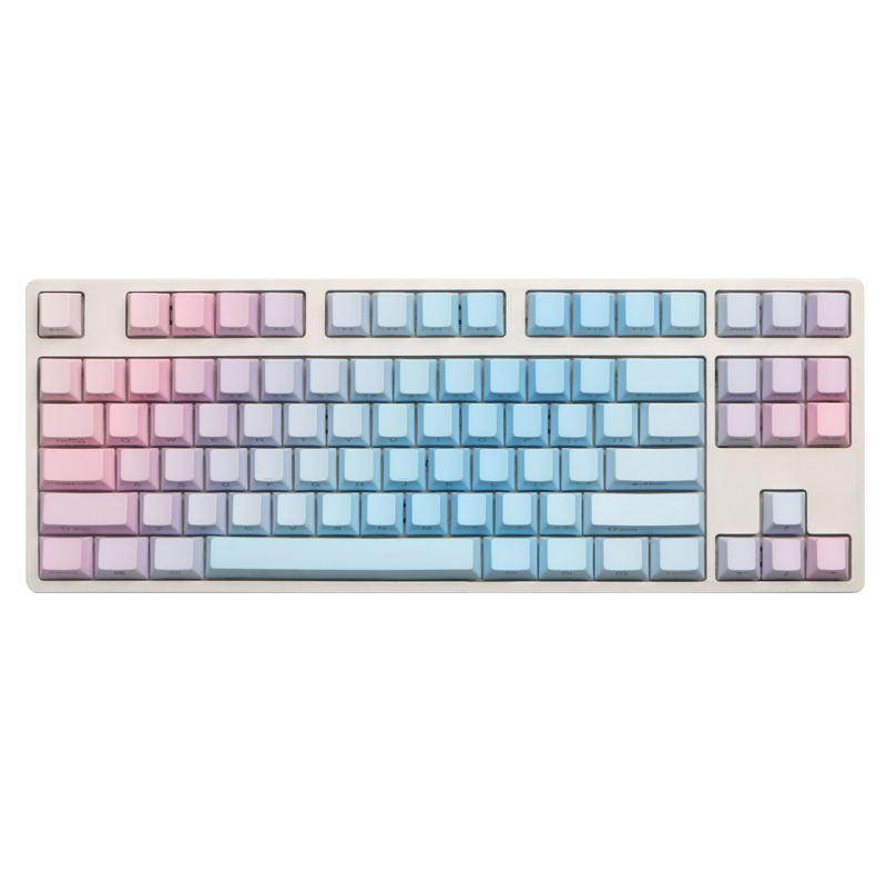 PBT蓝色妖姬正侧刻透光浸染键帽 filco87 104 cherry樱桃3800 8.0-封面