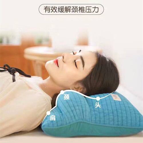 糖果色草药保健荞麦壳颈椎枕头