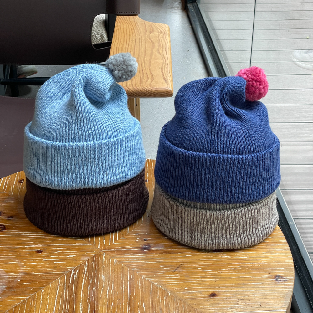 新款可爱彩色球球针织堆堆帽子女秋冬季保暖护耳包头毛线帽男潮帽