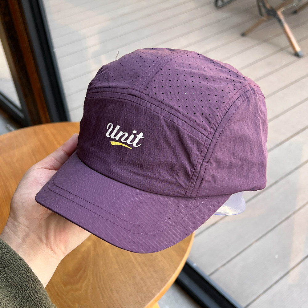 大头短沿网眼透气速干棒球帽子女春夏季户外百搭紫色鸭舌帽男情侣