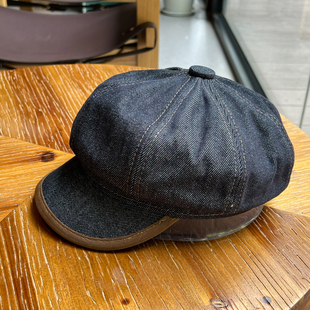 秋冬新款牛仔风八角帽子女情侣款休闲男户外运动宽檐鸭舌贝雷帽男
