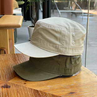 小沿短檐平顶复古棒球帽子女四季款纯色老爹帽工装遮阳鸭舌帽男潮