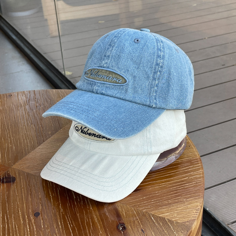 美式复古牛仔户外棒球帽女字母刺绣重工显脸小情侣四季款鸭舌帽男