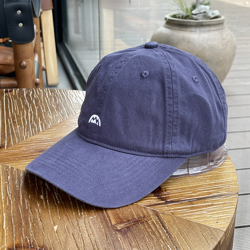 四季款半边圆刺绣鸭舌帽男女情侣款软顶春夏遮阳防晒紫色棒球帽潮